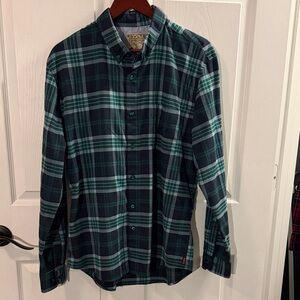 RSVLTS Navy and Teal Plaid Button Down Shirt